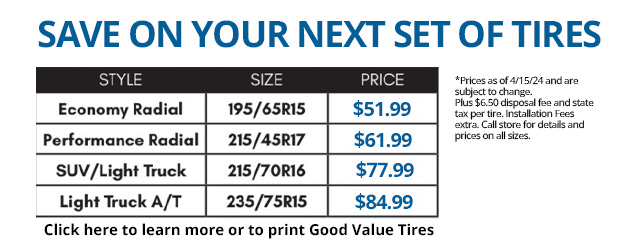 Save On Good Value Tires